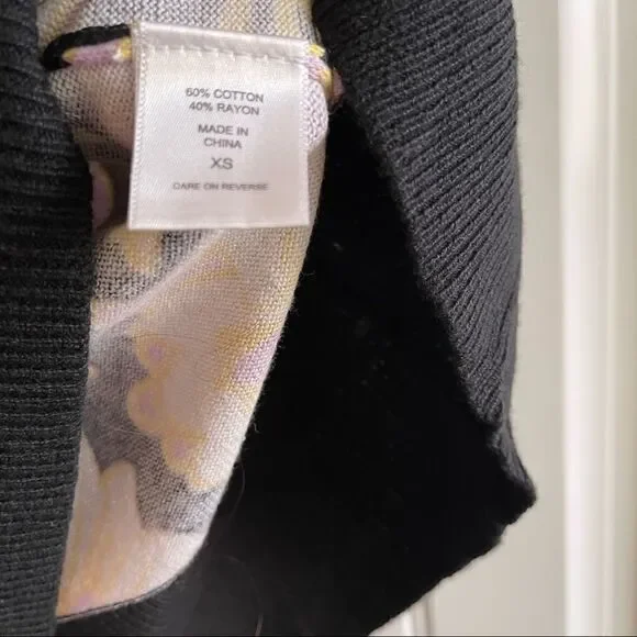 2/$22 New York & Company Floral Short Sleeve Sweater; SZ XS; BNWT - Picture 6 of 7